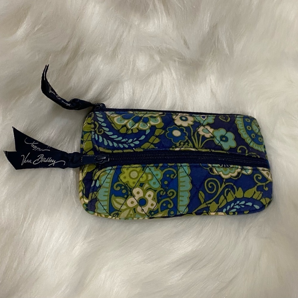 VERA BRADLEY “Rhythm and Blues” Retired Pattern Coin and Key Purse - Picture 1 of 2